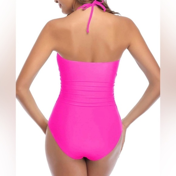 NWT Tempt Me Removable Adjustable Halter Retro High Waist One Piece Swimsuit XL - Picture 2 of 10